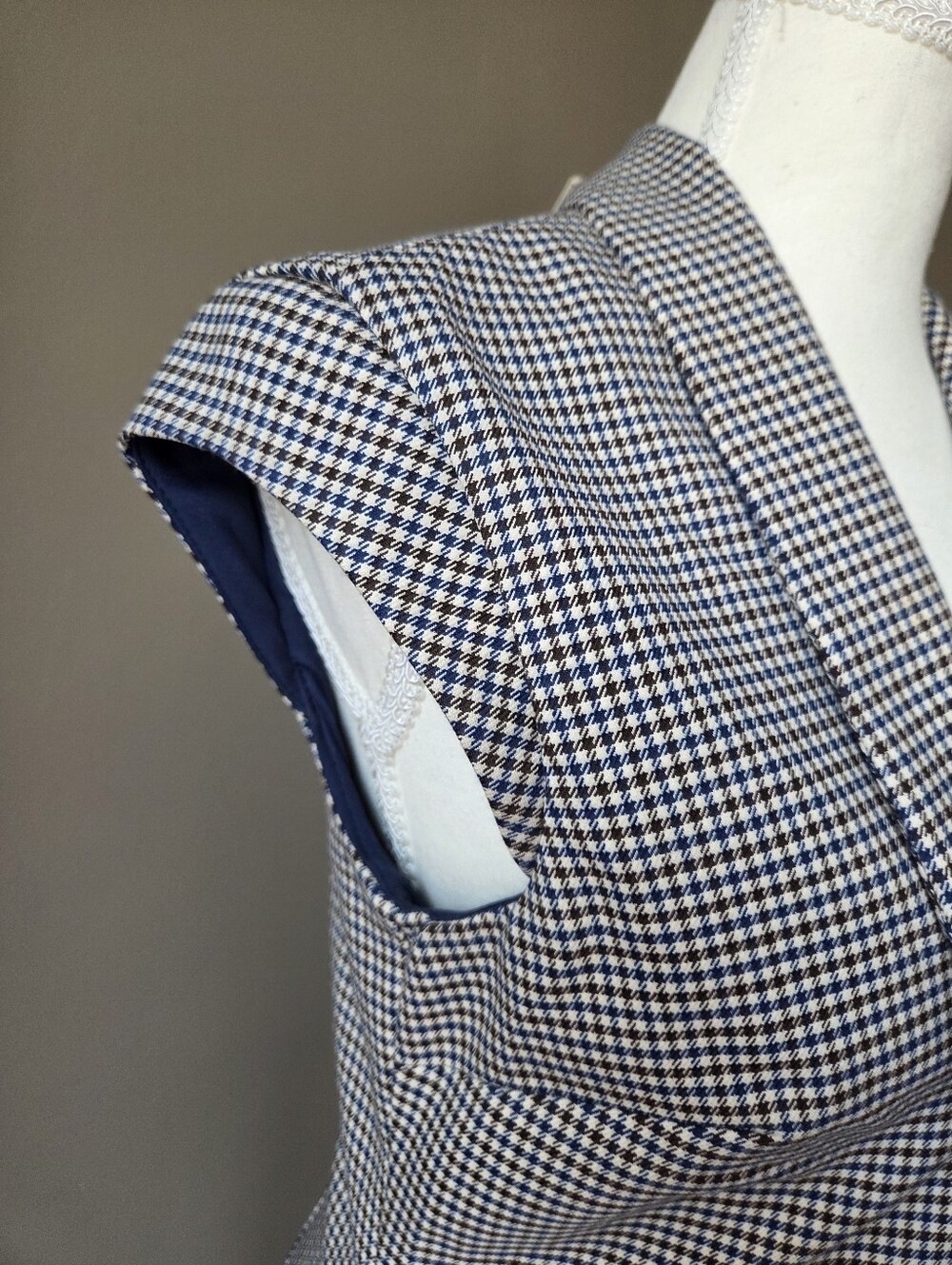Zara NWT Houndstooth Blazer Mini Dress Size M Tailored Button Front - Picture 8 of 11